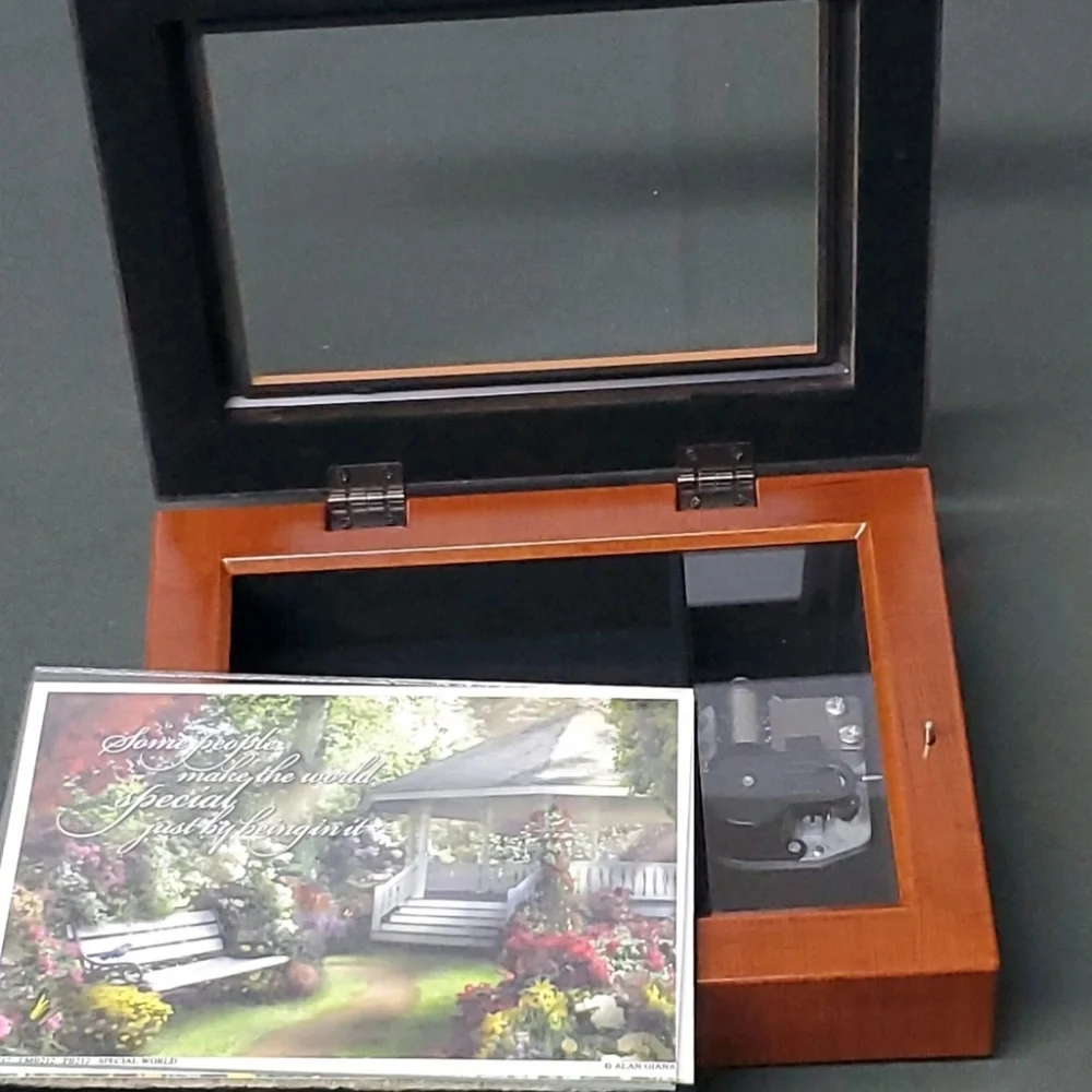 Music / Jewelry Box What a wonderful World Great GIFT Sankyo Wooden Trinket Nice